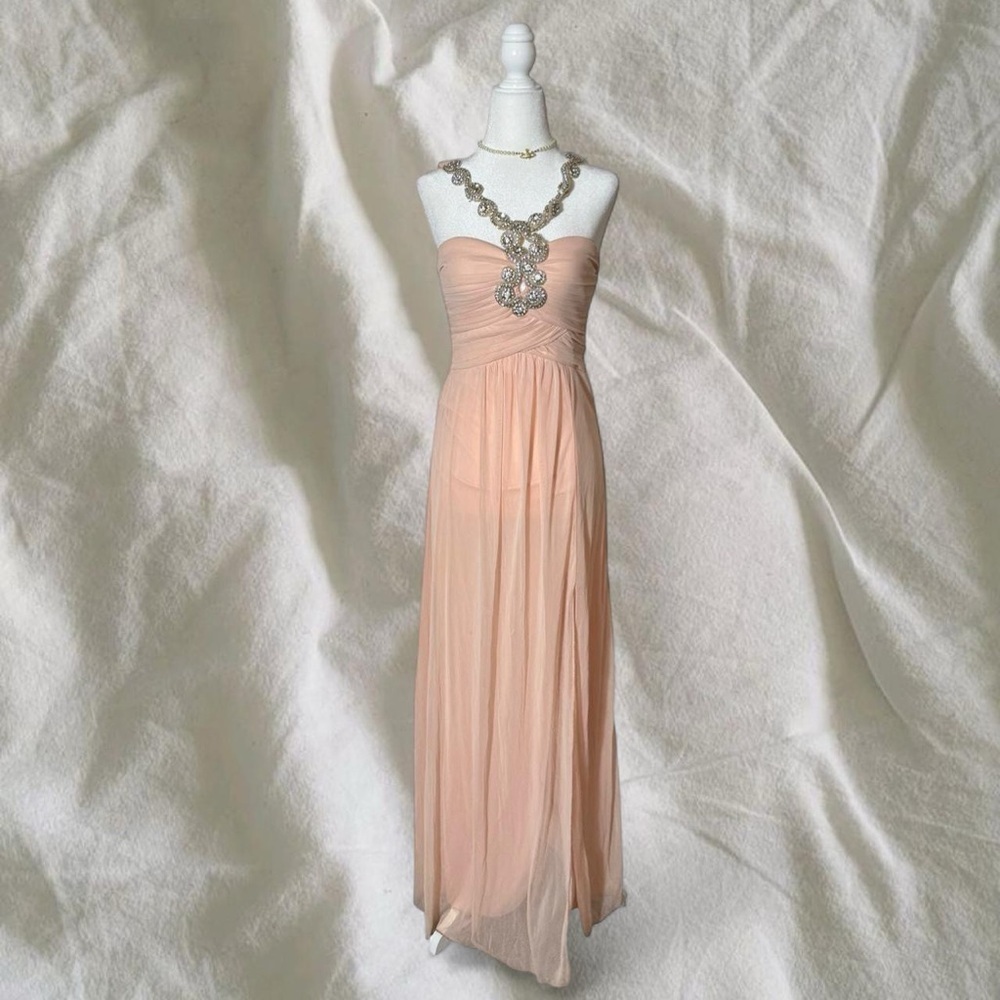 juniors blush pink prom dress